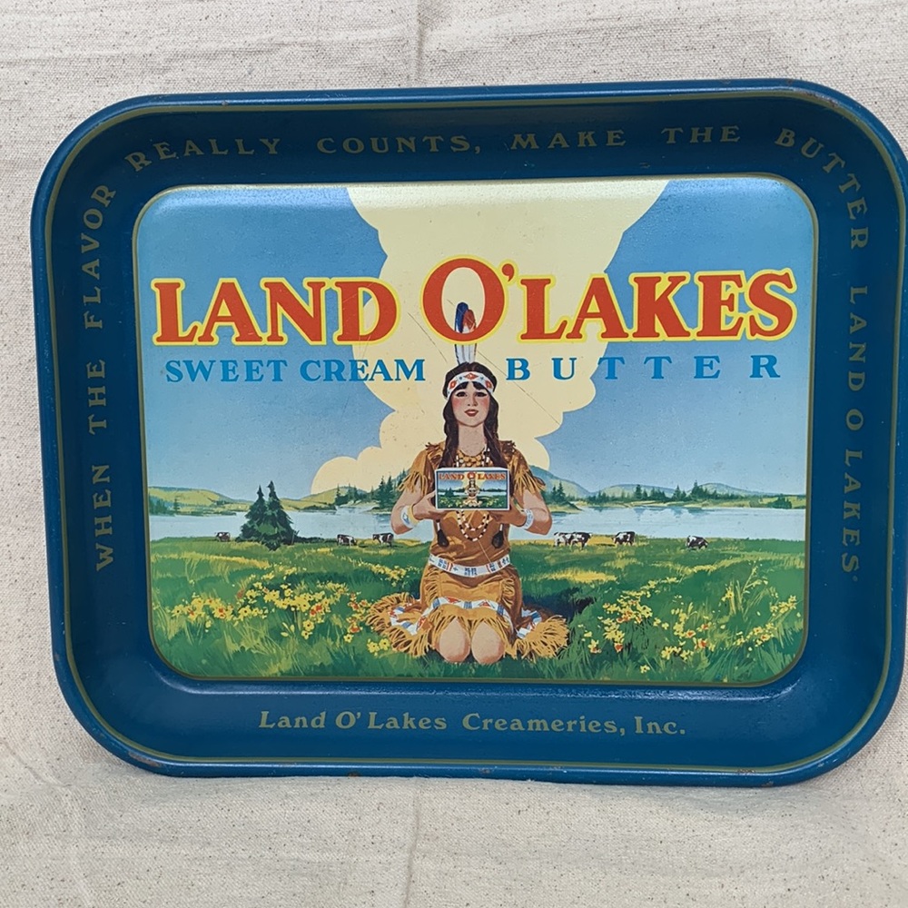 1950's Land O' Lakes Sweet Cream Butter Serving Tray ORIGINAL